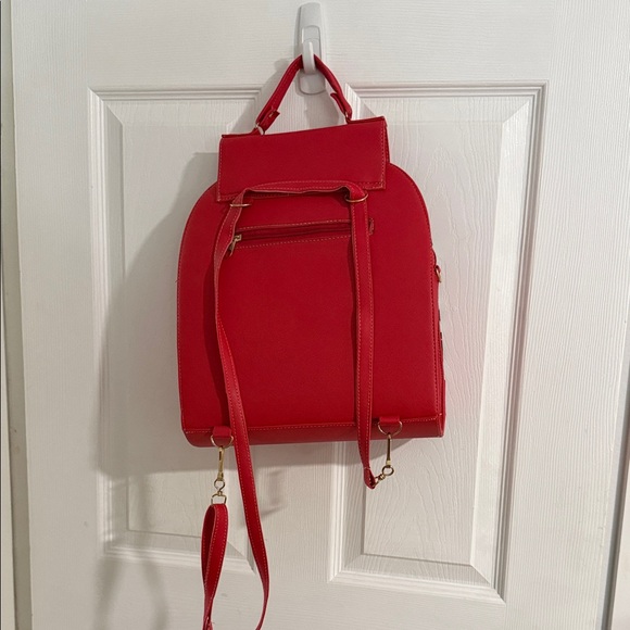 Red Patterned Women's Backpack - Picture 2 of 2